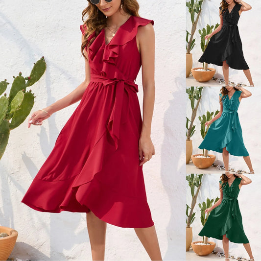 V-neck Casual Travel Dress