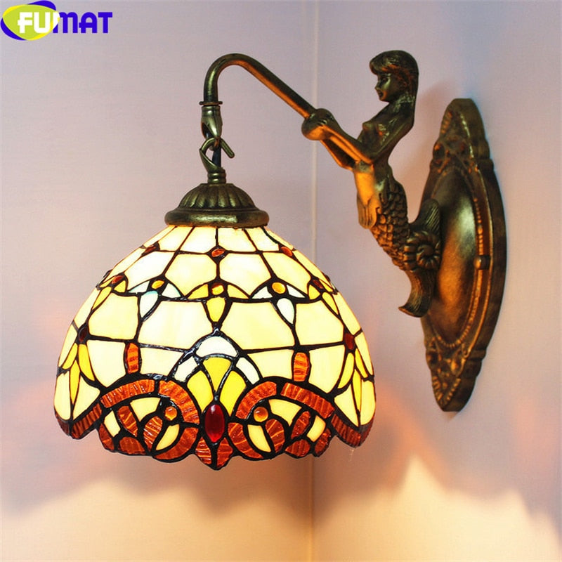 Tiffany Retro Mermaid Wall Lamps - myatozmall