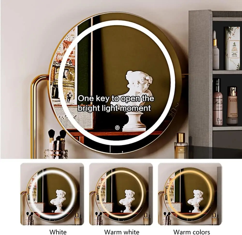 Vanity Set with Touch Screen Dimming Mirror