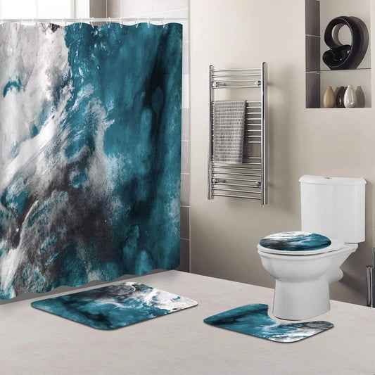 Marble Stain Print  Shower Set