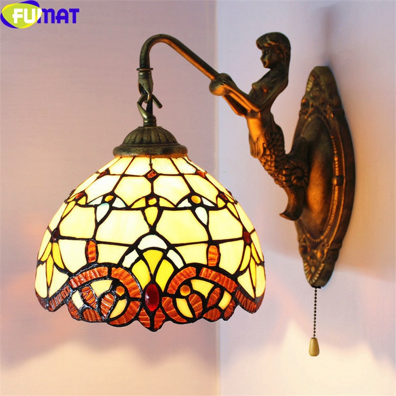 Tiffany Retro Mermaid Wall Lamps - myatozmall