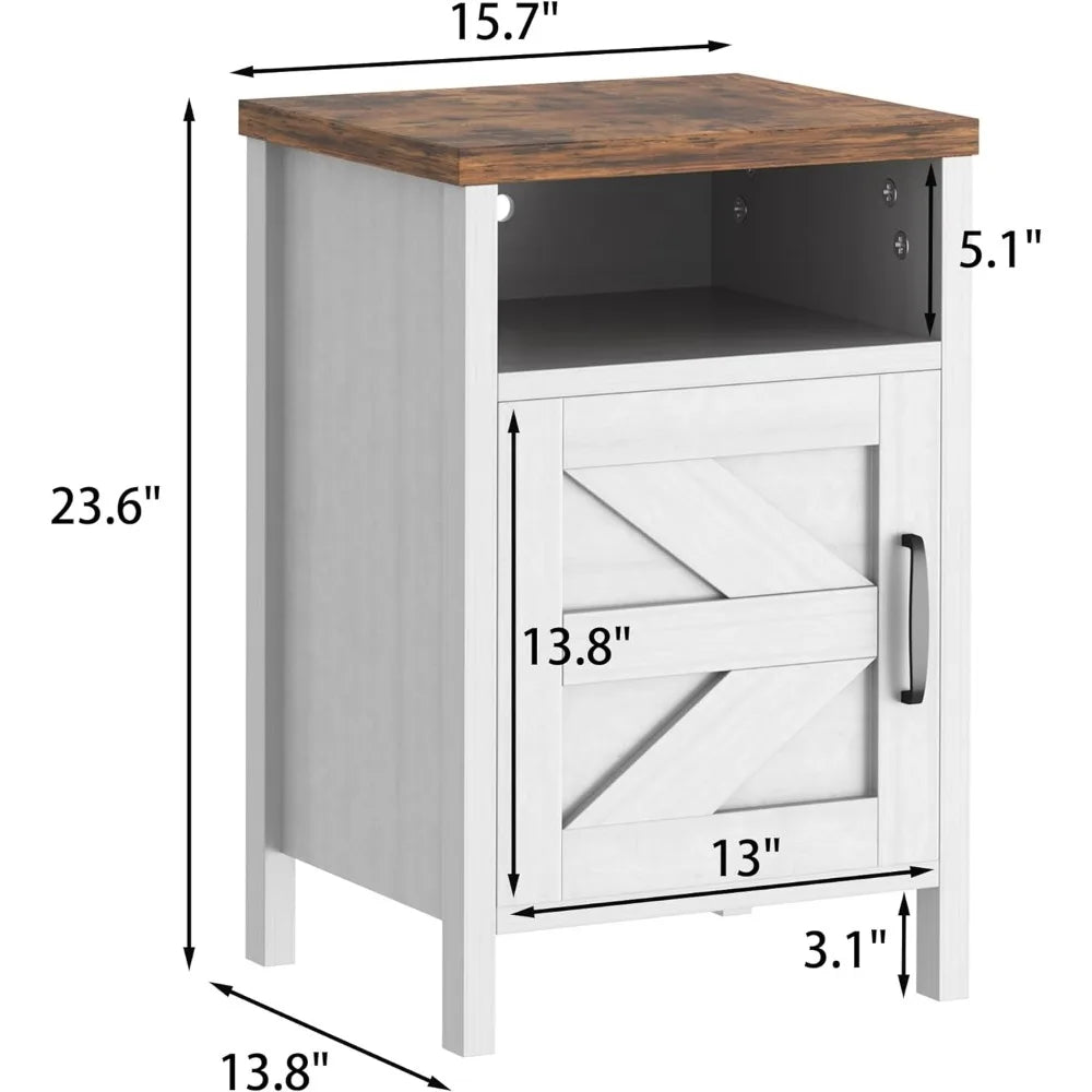 Set of 2 Farmhouse Nightstand