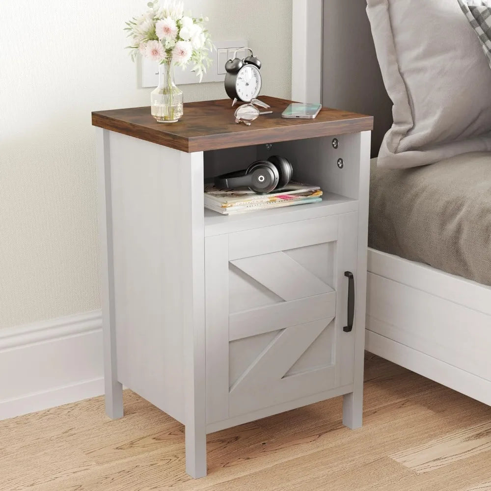 Set of 2 Farmhouse Nightstand