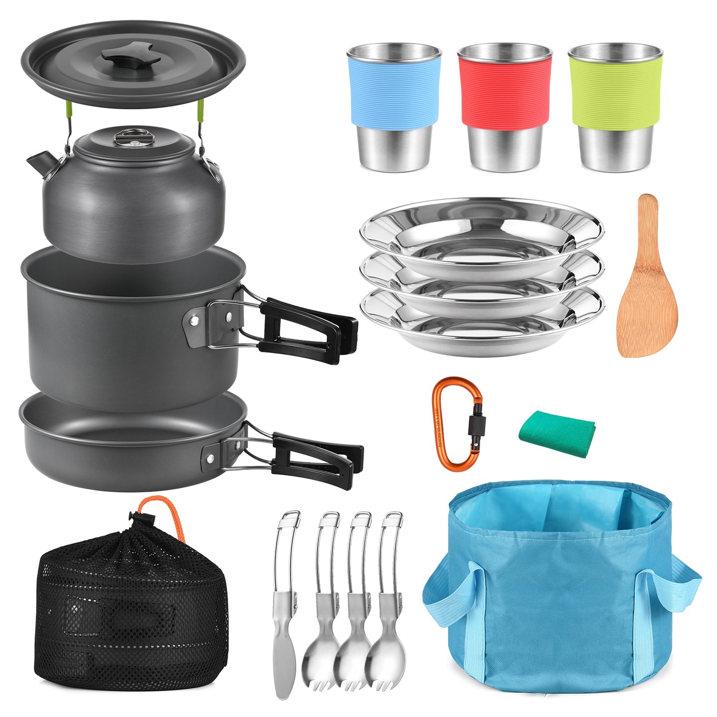 Tomshoo 22pcs Camping Cookware - myatozmall