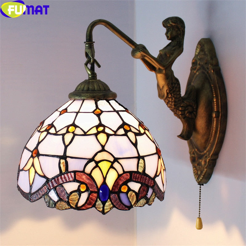 Tiffany Retro Mermaid Wall Lamps - myatozmall