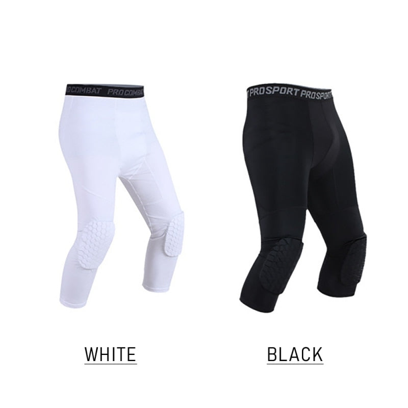 Men Basketball Pants with Knee Pads - myatozmall